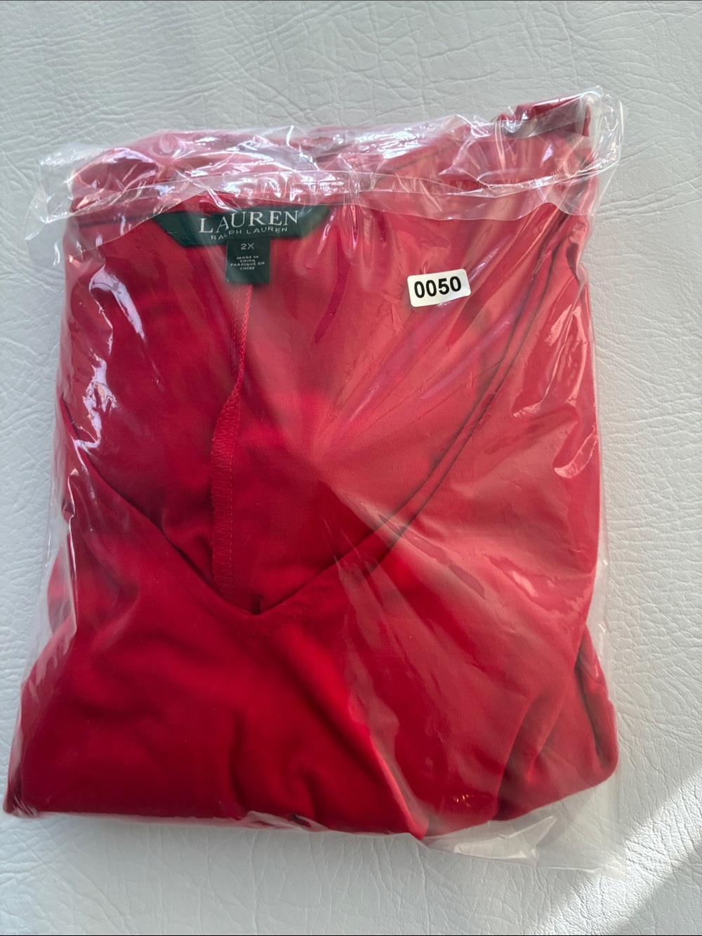 Ralph Lauren Bold Red Sleeveless V-Neck Shift Dress - Picture 5 of 5